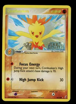 2006 POKEMON EX CRYSTAL GUARDIANS COMBUSKEN 16/100 STAMPED REVERSE HOLO RARE NM - Image 1