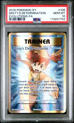2016 Pokemon Misty's Determination (Full Art) - Evolutions - 108/108 - PSA 10 - Image 2
