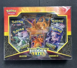 Pokemon Hidden Fates Sealed Charizard GX Collection Box W/ Plastic Case - Image 1