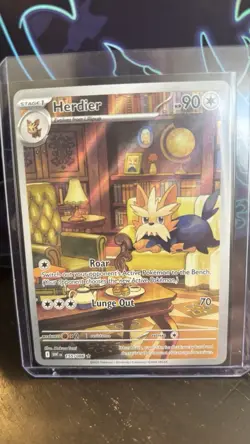 Pokemon TCG Herdier 155/086 Sv: White Flare Illustration Rare Holo NM - Image 1