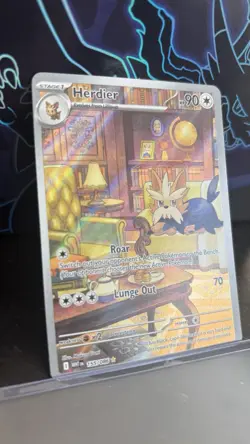 Pokemon TCG Herdier 155/086 Sv: White Flare Illustration Rare Holo NM - Image 3