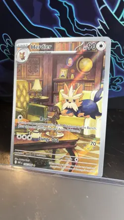 Pokemon TCG Herdier 155/086 Sv: White Flare Illustration Rare Holo NM - Image 4