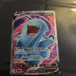 Pokemon TCG Wobbuffet v 191/202 Sword & Shield Ultra Rare Full Art NM Condition - Image 1