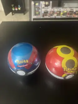 Pokemon TCG PokeBall Tins Brand New Factory Sealed D25 Booster Packs x2 - Image 1