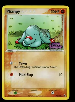 2006 POKEMON EX HOLON PHANTOMS PHANPY #75/110 STAMPED REVERSE HOLO FOIL LP-M+ - Image 1