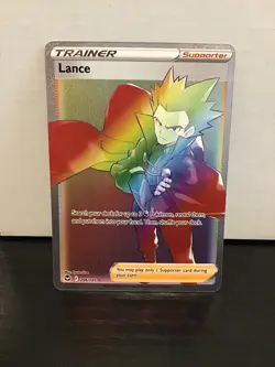 Lance 206/195 Pokemon Silver Tempest Rainbow Holo Secret Rare - Image 1