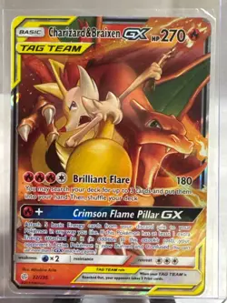 Pokemon Charizard & Braixen GX Ultra Rare Holo 22/236 Sm-Cosmic Eclipse 270 HP - Image 1