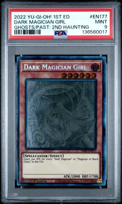 Dark Magician Girl Yugioh 2022 GFP2-EN177 Ghost Rare 1st Edition PSA 9 - Image 1
