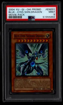2004 YUGIOH BLUE-EYES SHINING DRAGON MOV-EN001 MOVIE PACK PROMO PSA 9 - Image 1