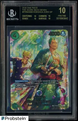2026 One Piece The Azure Sea's Seven PRB02006 Roronoa Zoro SP BGS 10 BLACK LABEL - Image 1