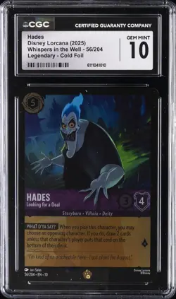 2025 DISNEY LORCANA WHISPERS IN THE WELL #56 HADES CGC 10 GEM MINT - Image 1