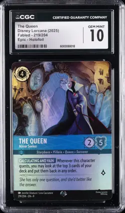 2025 DISNEY LORCANA FABLED - EPIC - FOIL #219/204 THE QUEEN CGC 10 GEM MINT - Image 1