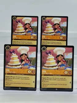 Disney Lorcana Lilo - Junior Cake Decorator 8/204 Shimmering Skies 4 Cards - Image 1