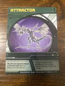 New BAKUGAN Ability Card ATTRACTOR BA193a-AB-SM-GBL 2008 Spin Master/SEGA 13/15a - Image 1