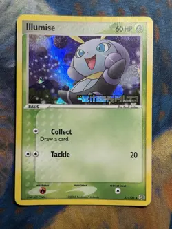 Illumise 32/106 Ex Emerald Reverse Holo Foil Stamped Pokemon Card MP LP - Image 2