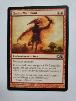 MTG Magic The Gathering Card Goblin War Paint Enchantment Aura Red M12 - Image 1