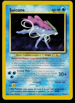 Pokemon Card - Suicune Neo Revelation 27/64 Rare - Image 1