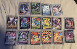 Pokemon Card Lot 16x Ultra Rare – 14 V + 2 VSTAR | Lucario, Mew, Palkia NM - Image 1