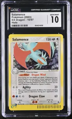 CGC 10 GEM MINT Salamence 2003 EX Dragon 10/97 Holo Pokemon Card psa - Image 1
