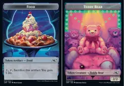 Food (010) Teddy Bear (009) Token - Foil MTG Unfinity NM Magic Foil - Image 1