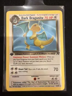 Pokemon Dark Dragonite TCG 1st Edition Non-Holo Card 22/82 Team Rocket WOTC NM - Image 1