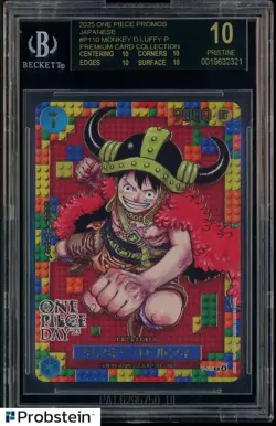 2025 One Piece Promos JPN P110 Monkey D. Luffy Premium Card BGS 10 BLACK LABEL - Image 1
