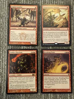 Magic The Gathering MTG Red Lot 4 Cards Dragonmaster Outcast Goblin Chieftain - Image 1