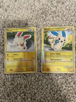 Pokemon Card Lot LP-PL Reverse Holo Minun 34/95 & Plusle 36/95 Unleashed Set - Image 1