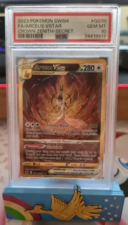 2023 POKEMON SWSH CROWN ZENITH | SECRET #GG70 FULL ART/ARCEUS VSTAR GOLD- PSA 10 - Image 1