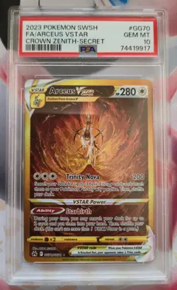 2023 POKEMON SWSH CROWN ZENITH | SECRET #GG70 FULL ART/ARCEUS VSTAR GOLD- PSA 10 - Image 2