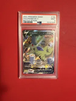 Pokemon Tyranitar V Alt Art PSA 9 155/163 Battle Styles 2021 - Image 1