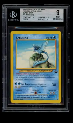 2002 WOTC POKEMON LEAGUE ARTICUNO #48 BLACK STAR PROMO BGS 9 MINT G - Image 1