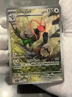 Pokemon TCG Unfezant 150/086 Black Bolt Holo Illustration Rare NM - Image 3