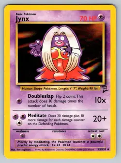 2000 Pokemon Base Set 2 Vintage WOTC Jynx 45/130 NM - Image 1