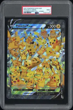2021 Pokemon Celebrations Collection SWSH Pikachu V-Union Jumbo Promo PSA 9 - Image 1