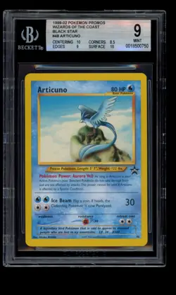 2002 WOTC POKEMON LEAGUE ARTICUNO #48 BLACK STAR PROMO BGS 9 MINT J - Image 1