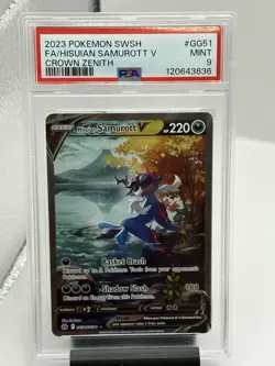 2023 Pokemon Hisuian Samurott Alt Art Crown Zenith GG51/GG70 PSA 9 MINT - Image 1
