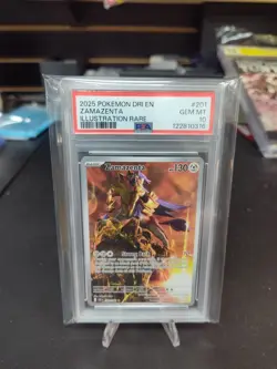 2025 Pokemon Destined Rivals Zamazenta Holo Illustration Rare 201/182 PSA 10 GEM - Image 1