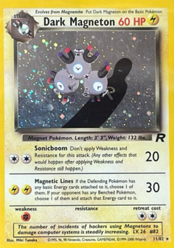2000 Pokemon Team Rocket Dark Magneton Holo 11/82 WOTC Vintage Rare - Image 1