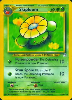 SKIPLOOM 49/111 UNCOMMON NEO GENESIS POKEMON UNLIMITED MP - Image 1