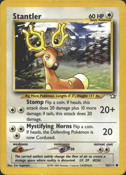 STANTLER 76/111 COMMON NEO GENESIS POKEMON MP - Image 2