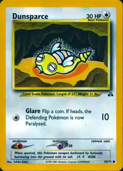 DUNSPARCE 54/75 COMMON NEO DISCOVERY POKEMON LP - Image 1