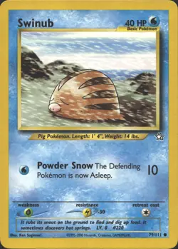SWINUB 79/111 COMMON NEO GENESIS POKEMON UNLIMITED MP - Image 2