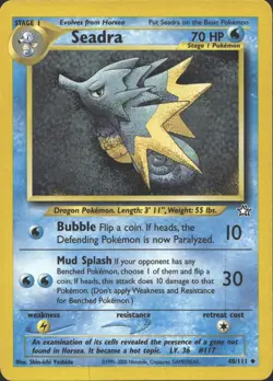 SEADRA 48/111 UNCOMMON NEO GENESIS POKEMON UNLIMITED MP - Image 2