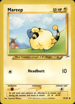 MAREEP 75/105 COMMON NEO DESTINY POKEMON UNLIMITED MP - Image 2