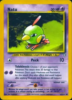 NATU 67/111 COMMON NEO GENESIS POKEMON UNLIMITED MP - Image 1