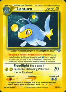 LANTURN 38/111 UNCOMMON NEO GENESIS POKEMON UNLIMITED MP - Image 1