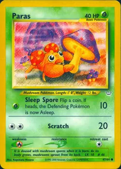 PARAS 47/64 COMMON NEO REVELATION POKEMON UNLIMITED MP - Image 1