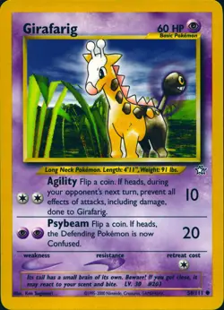GIRAFARIG 58/111 COMMON NEO GENESIS POKEMON UNLIMITED LP - Image 1