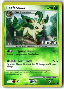 Leafeon ⭐ 24/100 Reverse Holo Stamped Rare Majestic Dawn 2008 Pokemon LP - Image 1